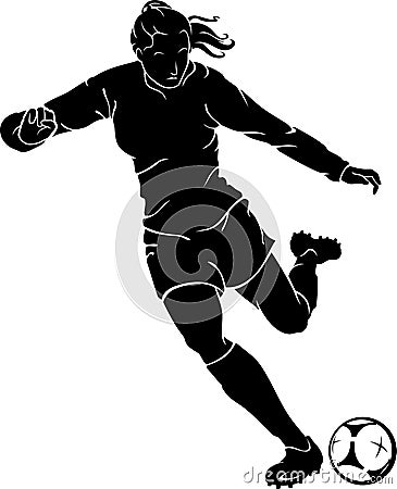 Women's Soccer Game Vector Illustration