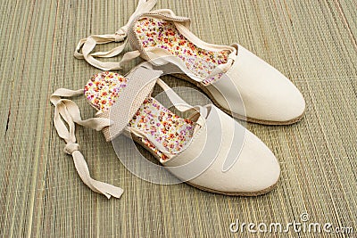 Women`s summer sandals pretty vintage style. Stock Photo