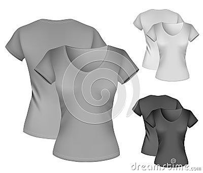 Women's t-shirt template. Vector Illustration