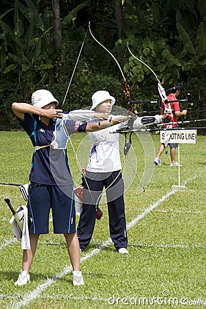 Women's Team Archery Action Editorial Stock Photo