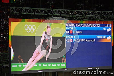 Women's trampoline qualification at Rio2016 Editorial Stock Photo