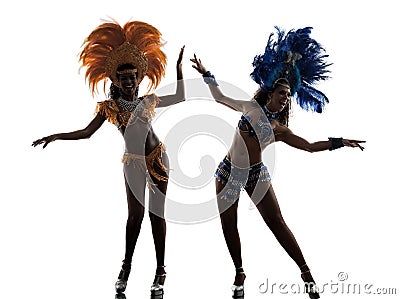 Women samba dancer silhouette Stock Photo