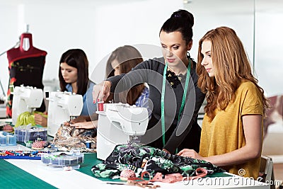 Women in a sewing workshop Stock Photo