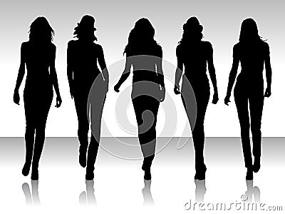 Women silhouette Cartoon Illustration