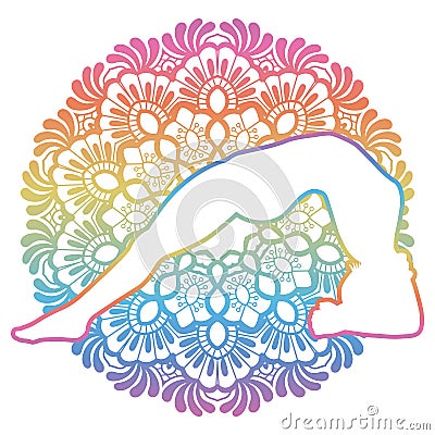 Women silhouette. Upward Facing Two-Foot Staff Yoga Pose. Dwi Pada Viparita Dandasana Vector Illustration