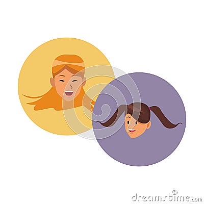 Women smiling faces Vector Illustration