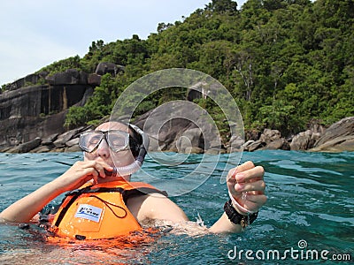 Women Snorkeling At Thailand Similan Island Editorial Stock Photo