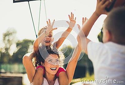 Women are sometimes stronger. Stock Photo