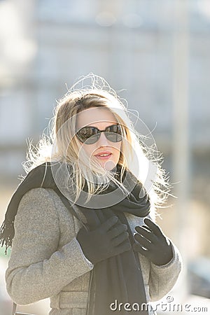 Women on the street in Paris. Stock Photo