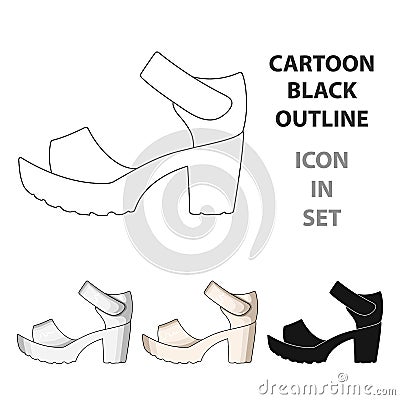 Women summer white sandals on a bare foot.Different shoes single icon in cartoon style vector symbol stock illustration. Vector Illustration