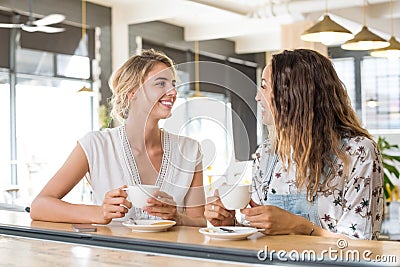 Women talking over coffee Stock Photo