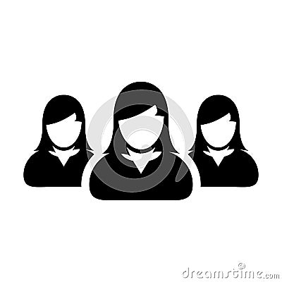 Women Team Icon Vector User Group of People Pictogram illustration Vector Illustration