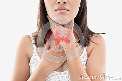 Women thyroid gland control Stock Photo