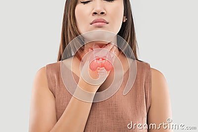 Women thyroid gland control Stock Photo