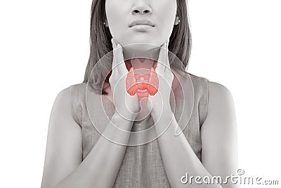 Women thyroid gland control. Stock Photo