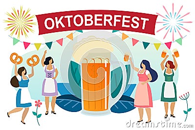 Beer festival Oktoberfest Vector Illustration