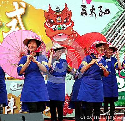 Women in Traditional Chinese Hakka Costumes Editorial Stock Photo