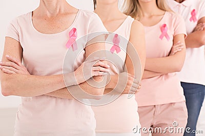 Women united against breast cancer Stock Photo