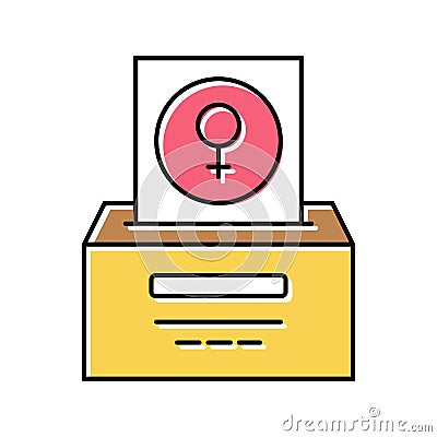 women vote feminism woman color icon vector illustration Vector Illustration