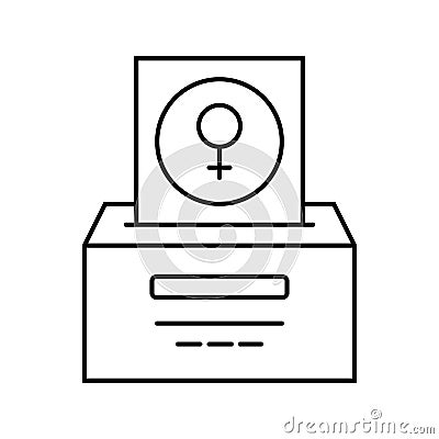 women vote feminism woman line icon vector illustration Vector Illustration