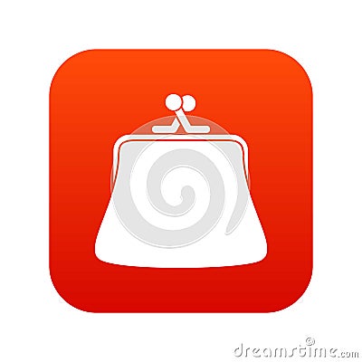 Women wallet icon digital red Vector Illustration