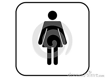 Women wc sign, woman toilet icon Vector Illustration