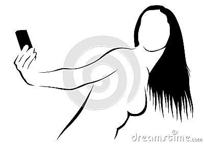 Women whit camera five Vector Illustration