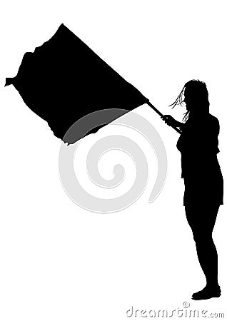Women whit flag two Vector Illustration