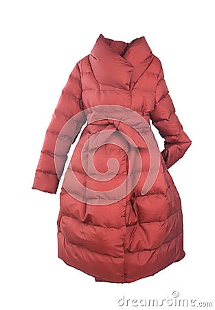 Women winter coat red Stock Photo