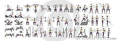 Women workout set. Vector Illustration