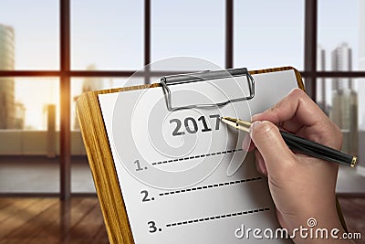 Women Write To Do List In 2017 Stock Photo