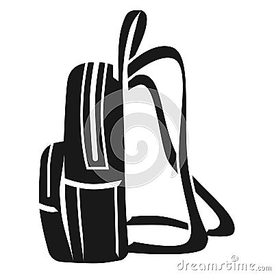 Womens backpack side icon, simple style Vector Illustration