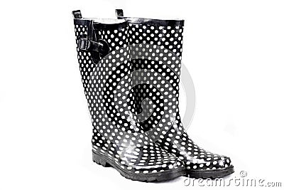 Womans rain boots Stock Photo