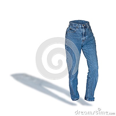 Womens blue denim jeans Stock Photo