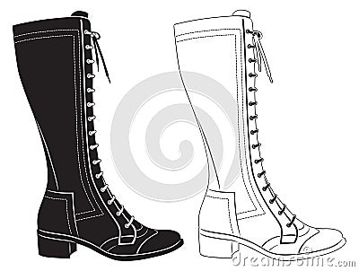 Womens boots Vector Illustration