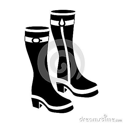 Womens boots icon, simple style Vector Illustration