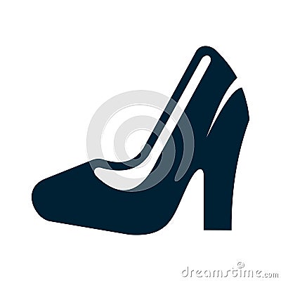 Womens classic shoe glyph icon. Ladies accessory, female wardrobe casual stuff Vector Illustration