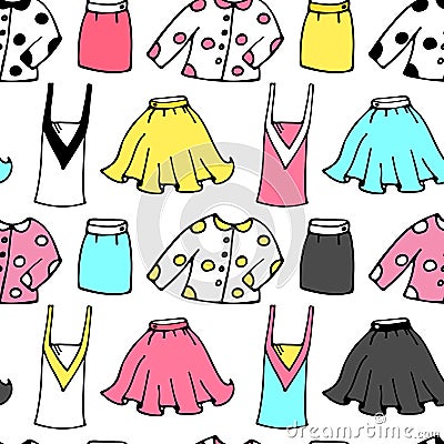 Womens clothing pattern seamless vector Vector Illustration