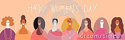 Womens day banner Vector Illustration