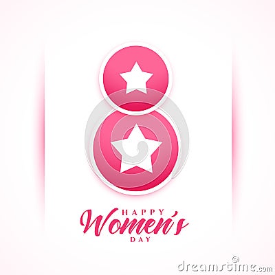 Womens day celebration wishes card in star style Vector Illustration