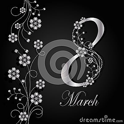 Womens day greeting card. Vector Illustration