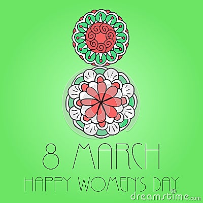 Womens day 8 march element Vector Illustration