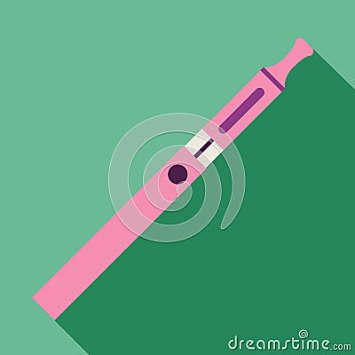 Womens electronic cigarette icon, flat style Vector Illustration