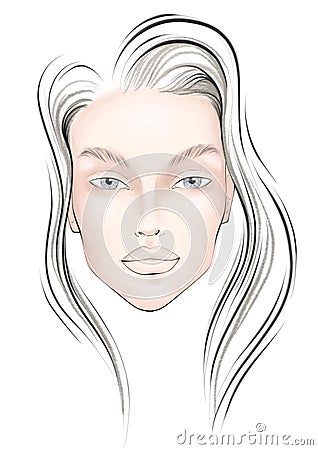 Women face chart in color Stock Photo