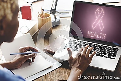 Womens Health Awareness Ribbon Concept Stock Photo