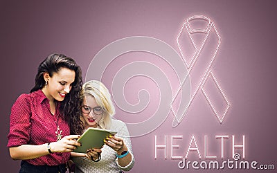 Womens Health Awareness Ribbon Concept Stock Photo