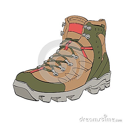 Womens Hiking shoes Vector Illustration