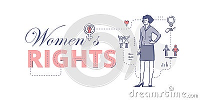 Womens rights web banner Stock Photo