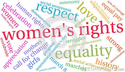 Womens Rights Word Cloud Stock Photo