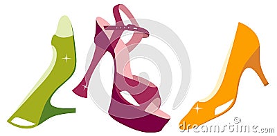 Womens Sandals Vector Illustration